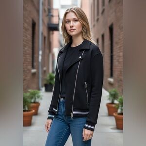 The Kooples Black Bomber Jacket